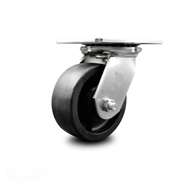 5 Inch Heavy Duty Top Plate Glass Filled Nylon Swivel Caster with Ball Bearing